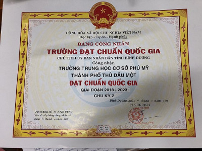 Trường được công nhận đạt chuẩn quốc gia giai đoạn 2018 - 2023