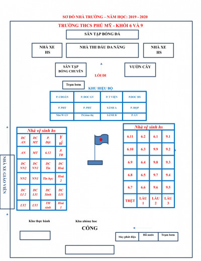 Sơ đồ phòng học năm học 2019 - 2020