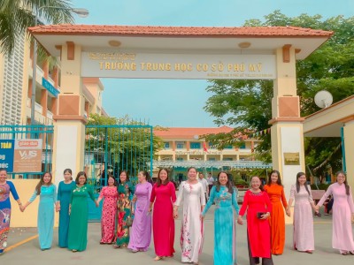 Trường THCS Phú Mỹ hưởng ứng "Tuần lễ mặc Áo dài" do  Hội Liên hiệp Phụ nữ Bình Dương tổ chức.