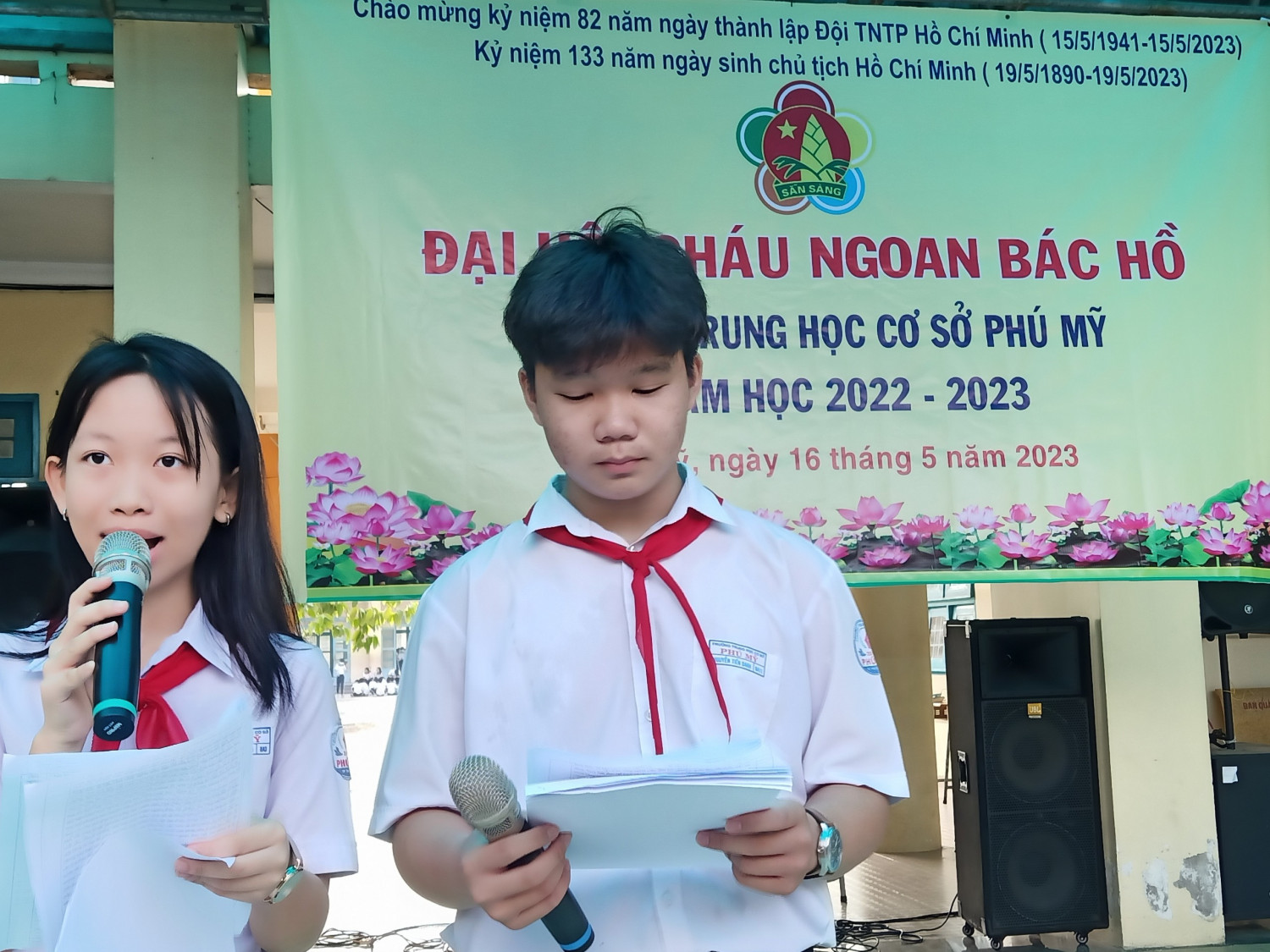 Liên đội trường THCS Phú Mỹ tổ chức đại hội "Cháu Ngoan Bác Hồ" năm học 2022-2023
